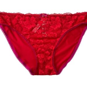 Victoria Secret Body by Victoria Red Satin and Lace Panty